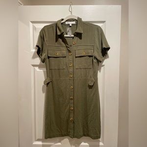 Karlie Linen Button Down Dress